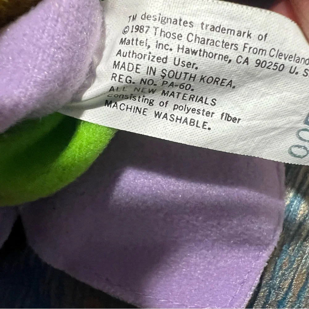 Vintage 1987 Popple Flower plush purple white blue 80s VTG collectible